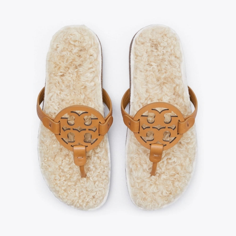 NWT Tory Burch Miller Cloud Shearling Sandals - Picture 7 of 10